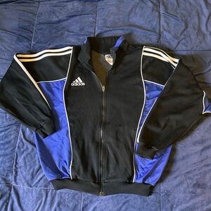 Adidas vintage Black and Royal Blue Full-Zip Track Jacket